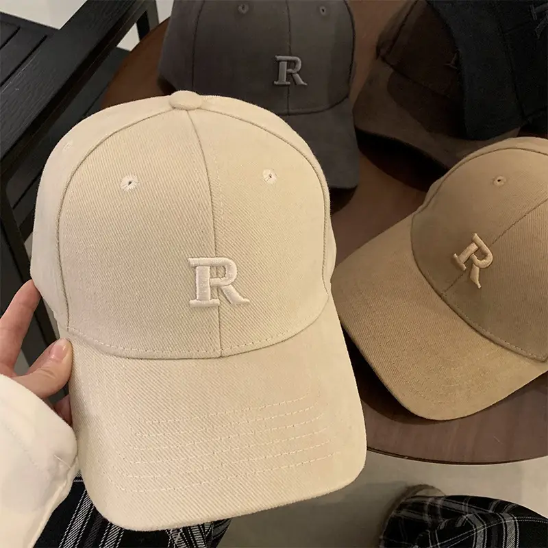 Women's Beige Embroidered Baseball Cap Extra Large - Image 9