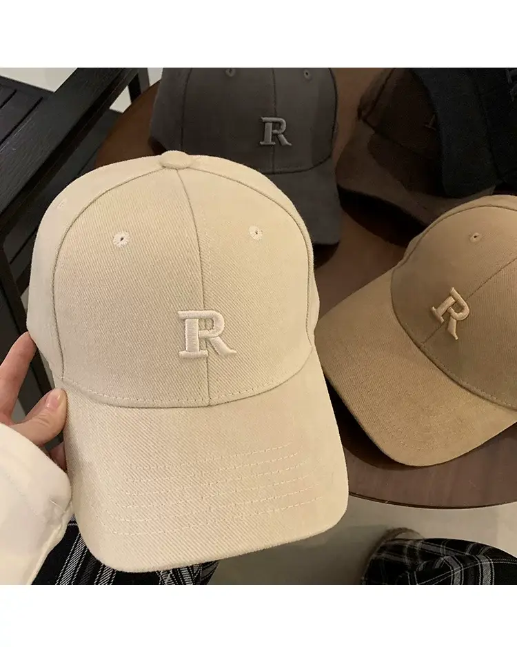 Women's Beige Embroidered Baseball Cap Extra Large — feature 7