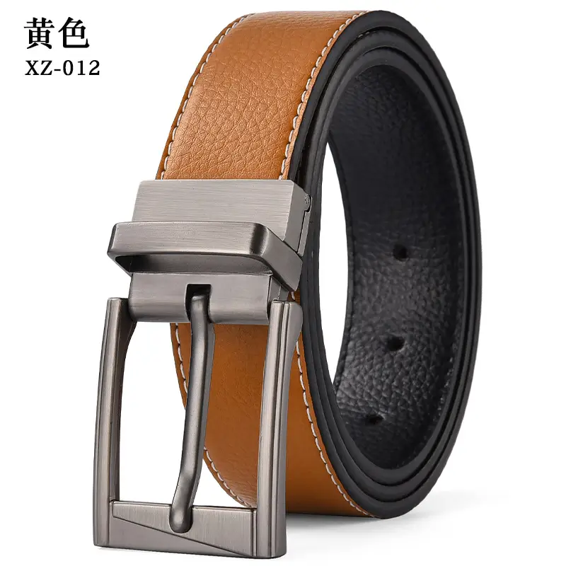Men's White Leather Belt with Silver Pin Buckle