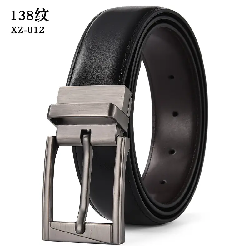Men's White Leather Belt with Silver Pin Buckle — feature 13