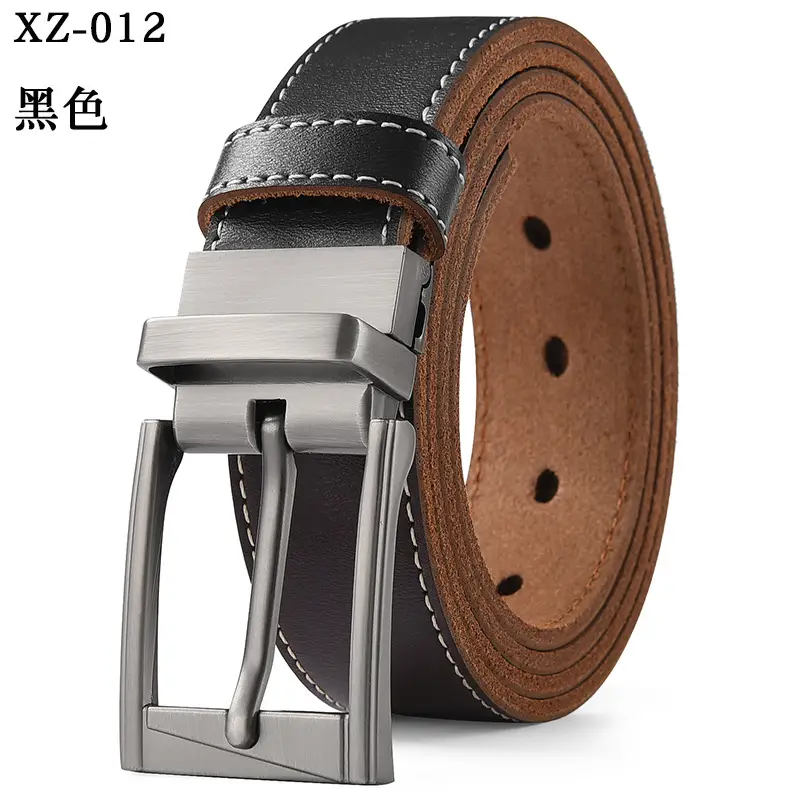 Men's White Leather Belt with Silver Pin Buckle — feature 15