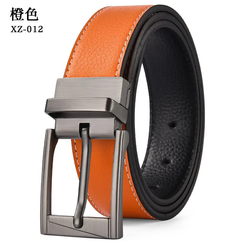 Men's White Leather Belt with Silver Pin Buckle — feature 8
