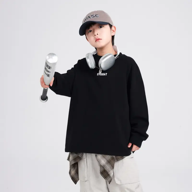 Autumn Loose Cotton T-Shirt for Boys Medium Large - Image 5
