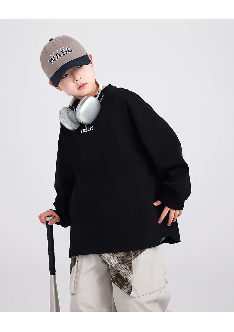 Autumn Loose Cotton T-Shirt for Boys Medium Large — feature 18