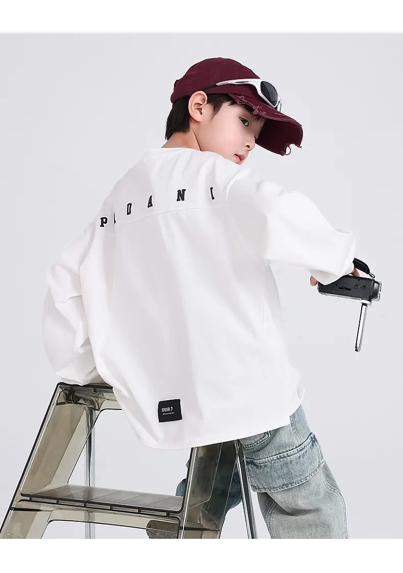 Autumn Loose Cotton T-Shirt for Boys Medium Large — feature 26