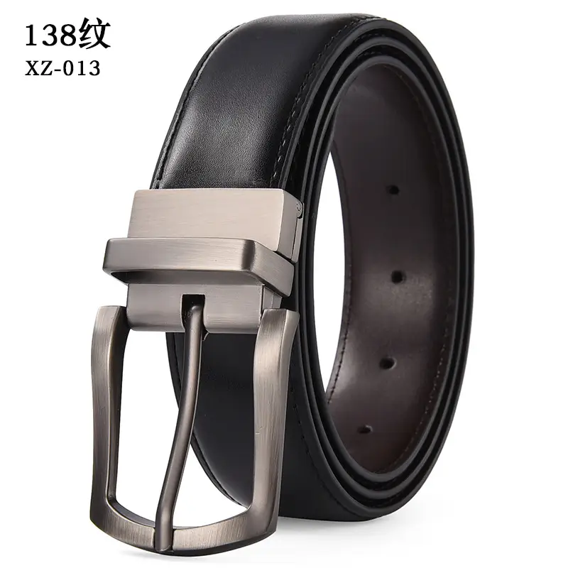 Men's Brown Pin Buckle Leather Belt XZ-013
