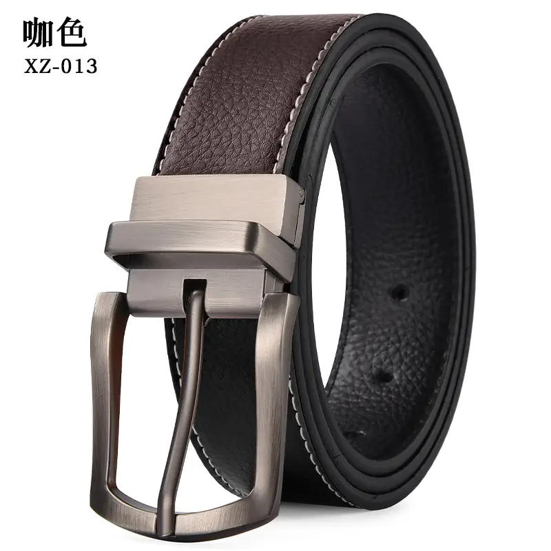 Men's Brown Pin Buckle Leather Belt XZ-013 — feature 11