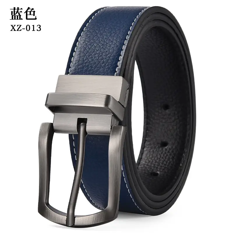 Men's Brown Pin Buckle Leather Belt XZ-013 — feature 12