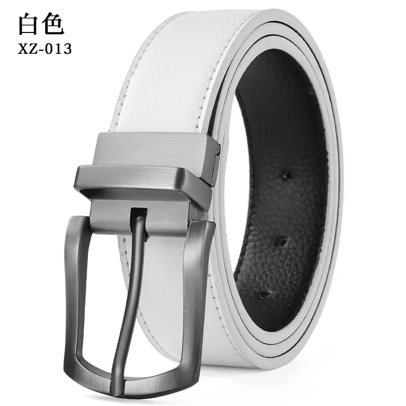 Men's Brown Pin Buckle Leather Belt XZ-013 — feature 7
