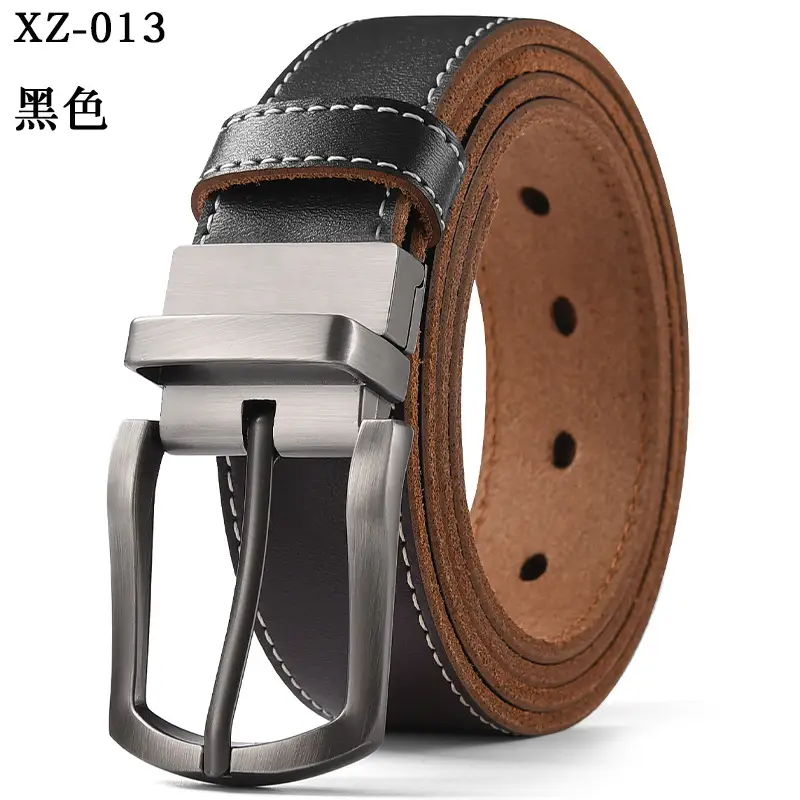 Men's Brown Pin Buckle Leather Belt XZ-013
