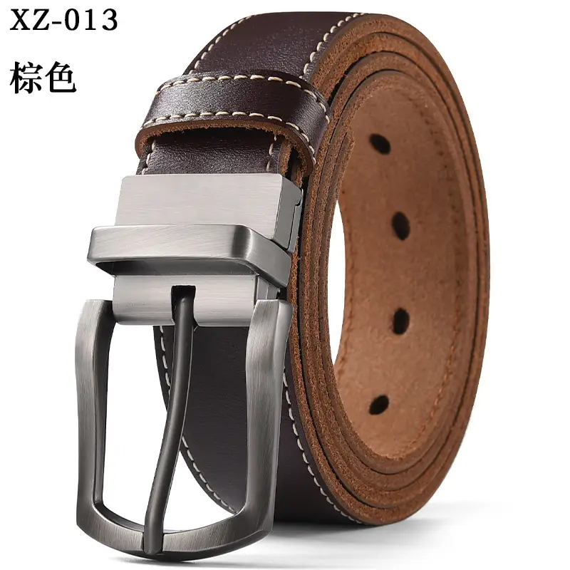 Men's Brown Pin Buckle Leather Belt XZ-013