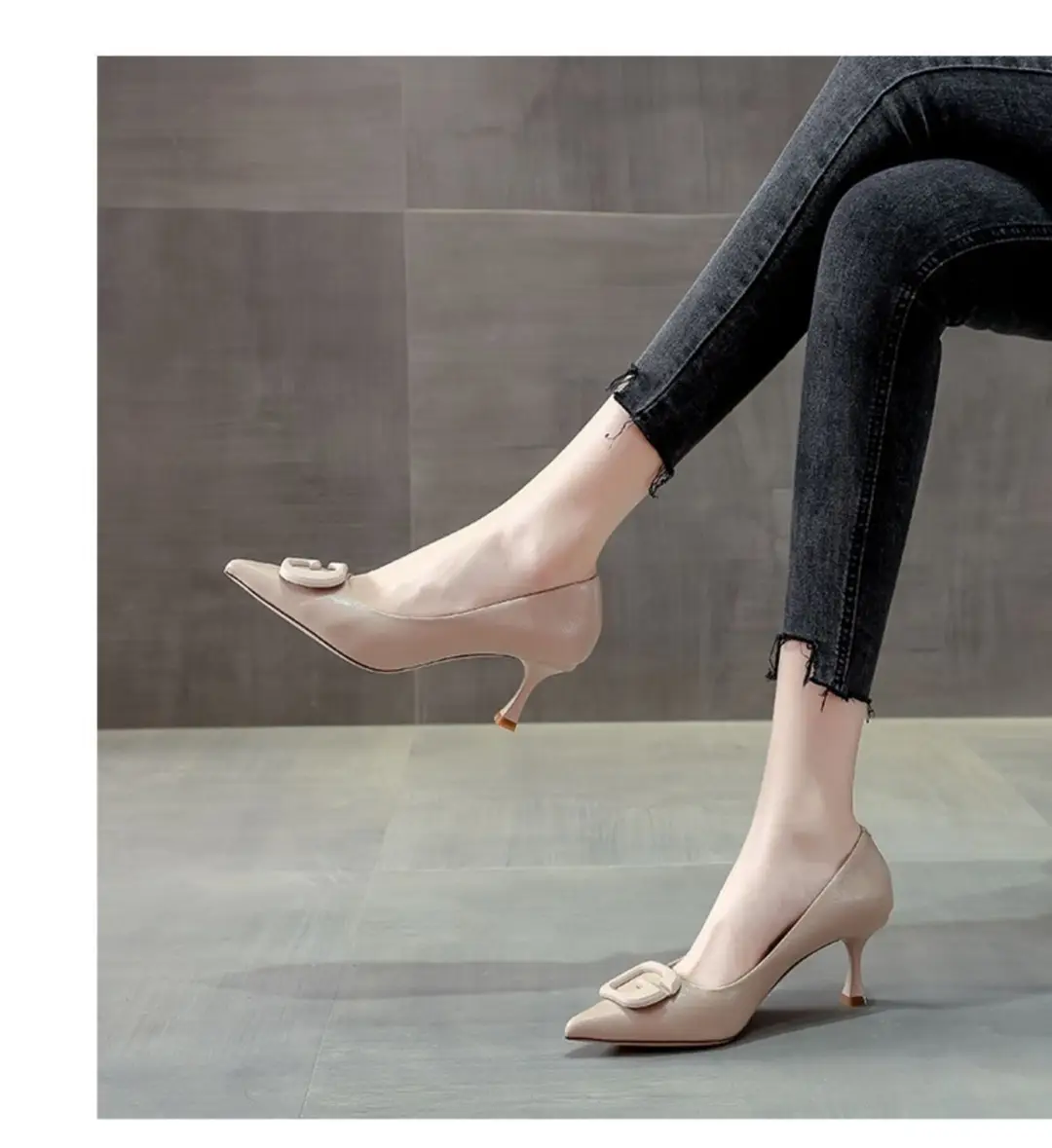 2026 Spring and Autumn New Versatile Black High Heels Women's Stiletto Sexy Young European and American French Style Professional Work Shoes — feature 1