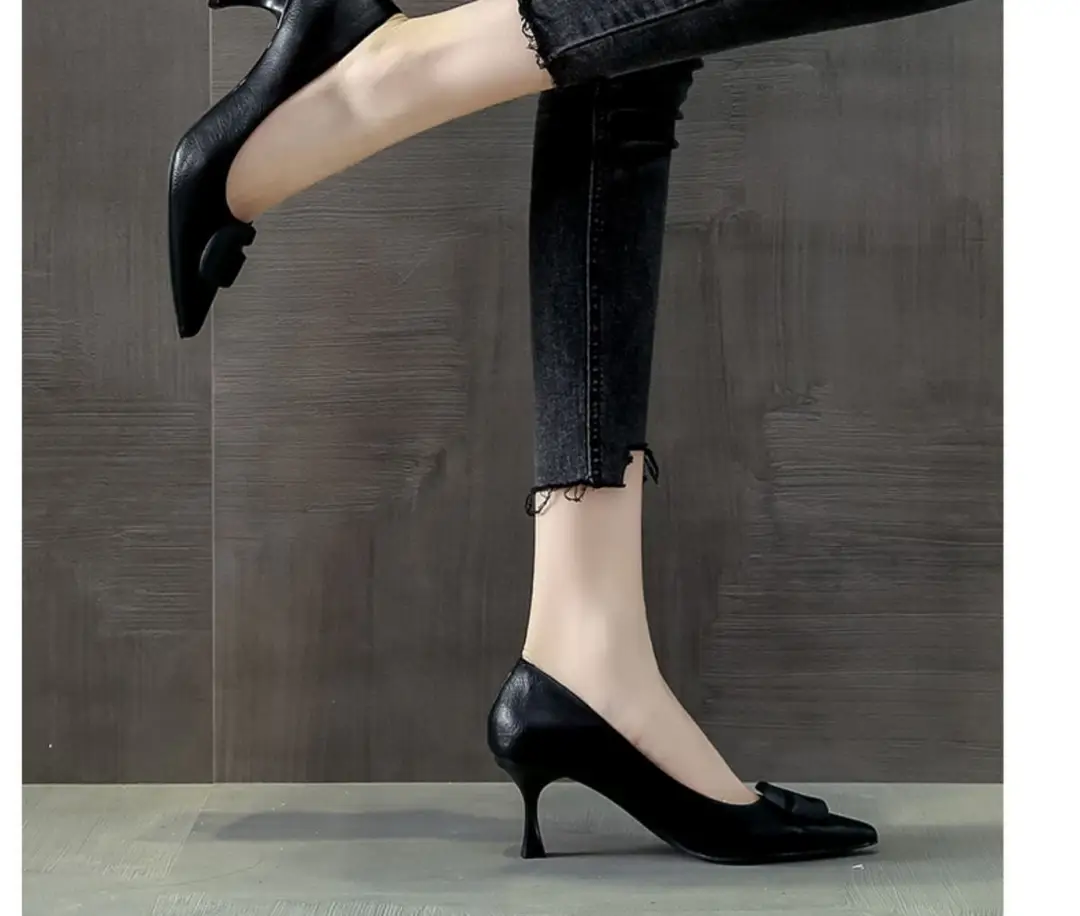 2026 Spring and Autumn New Versatile Black High Heels Women's Stiletto Sexy Young European and American French Style Professional Work Shoes — feature 5