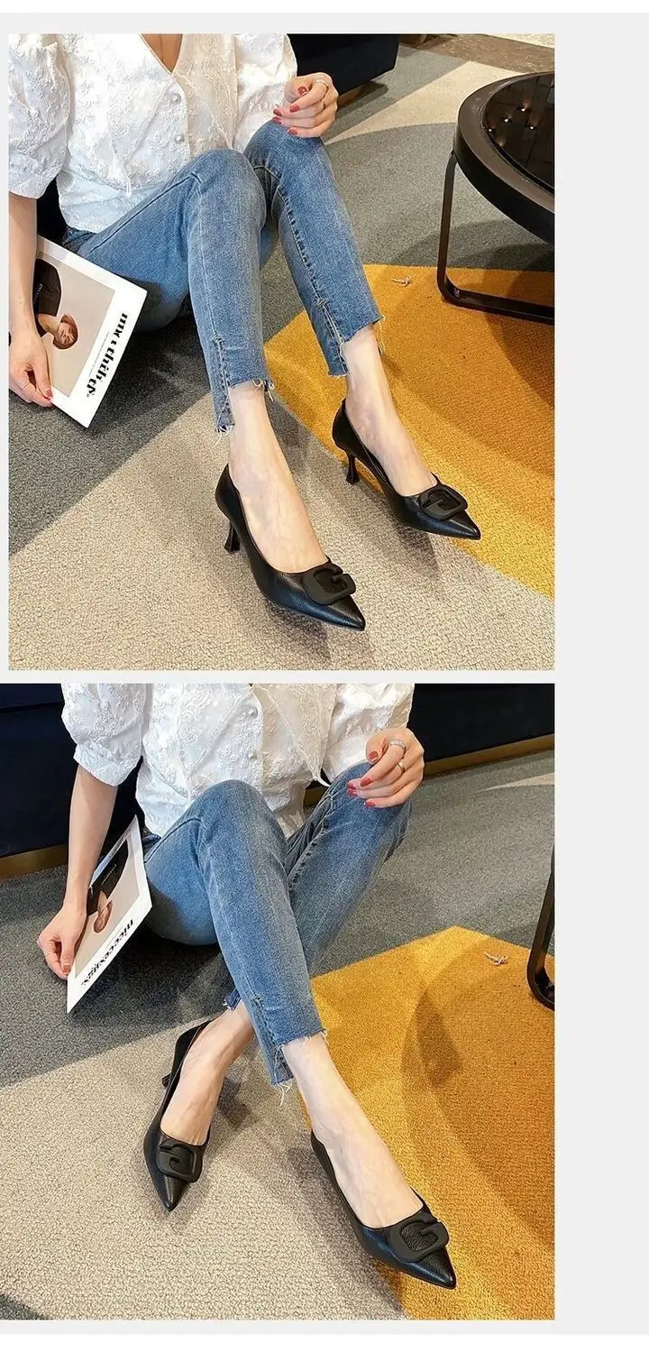 2026 Spring and Autumn New Versatile Black High Heels Women's Stiletto Sexy Young European and American French Style Professional Work Shoes — feature 7