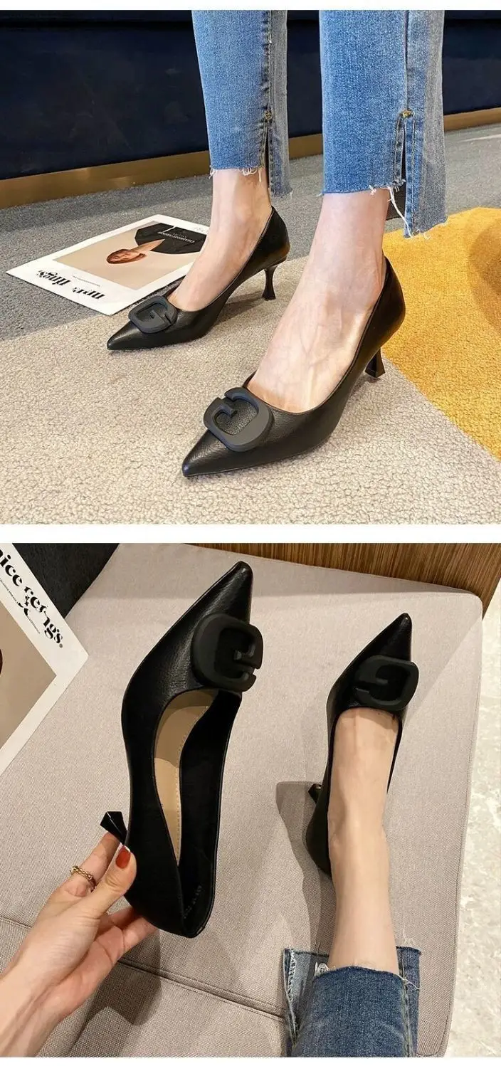 2026 Spring and Autumn New Versatile Black High Heels Women's Stiletto Sexy Young European and American French Style Professional Work Shoes — feature 8