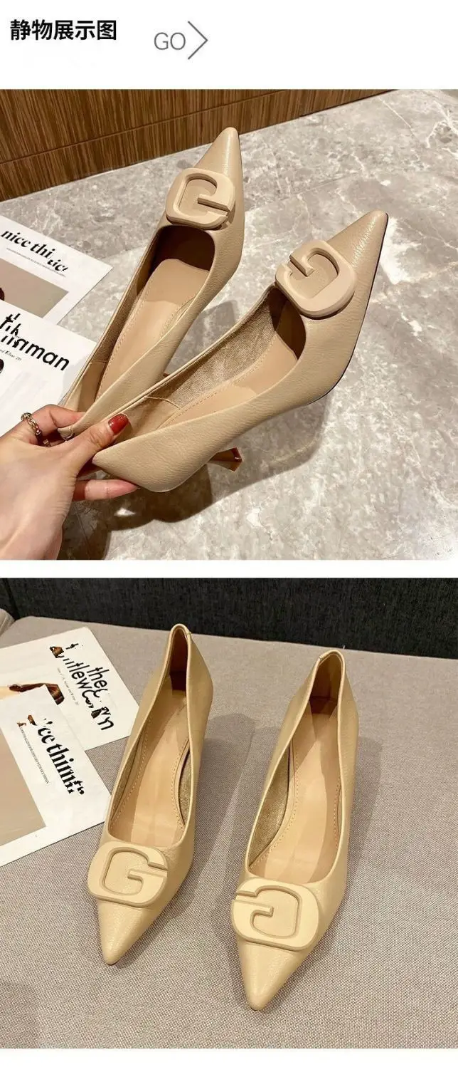 2026 Spring and Autumn New Versatile Black High Heels Women's Stiletto Sexy Young European and American French Style Professional Work Shoes — feature 9