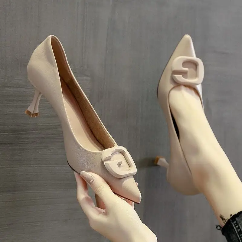 2026 Spring and Autumn New Versatile Black High Heels Women's Stiletto Sexy Young European and American French Style Professional Work Shoes - Image 2