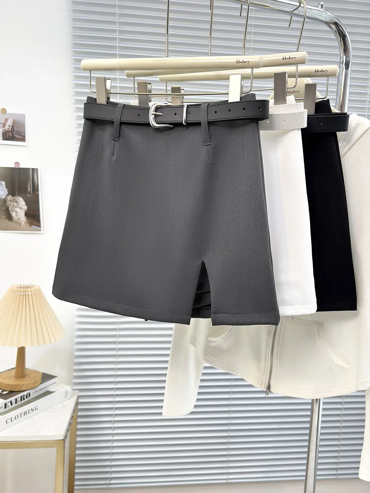 Black Belted Short Skirt for Women Casual Wear — feature 1