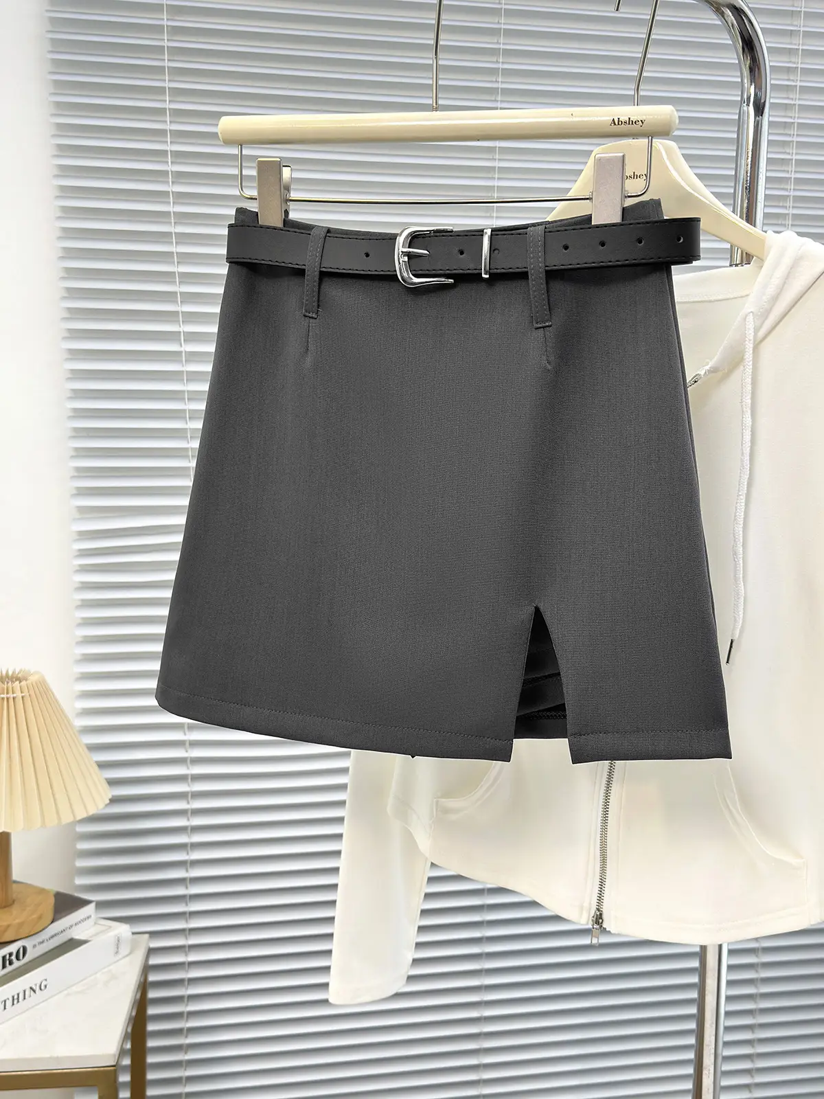 Black Belted Short Skirt for Women Casual Wear — feature 13