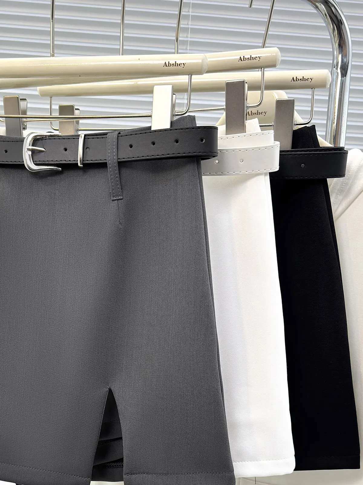 Black Belted Short Skirt for Women Casual Wear — feature 6