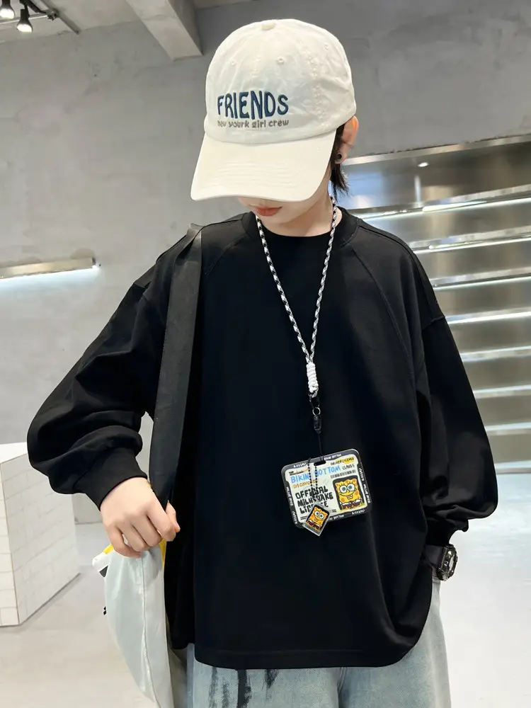 Spring Boys Long Sleeve T-Shirt White Medium Large - Image 4