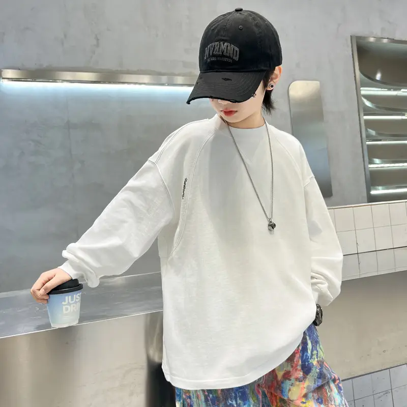 Spring Boys Long Sleeve T-Shirt White Medium Large — feature 4