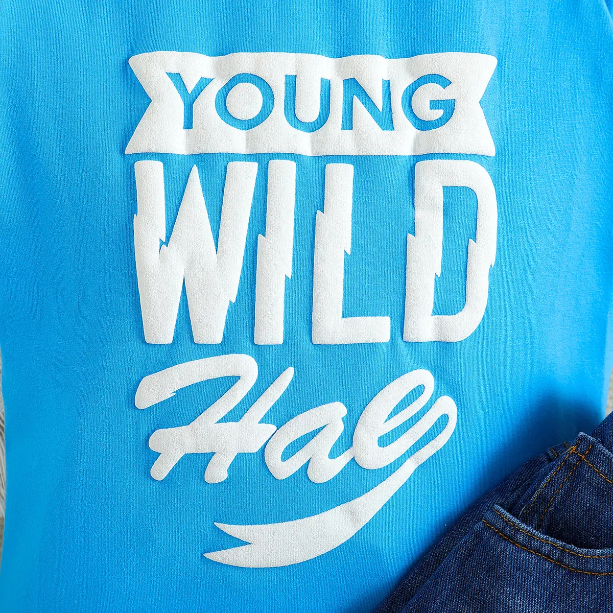 Blue T-Shirt + Denim Shorts for Boys Summer Casual Set — feature 6
