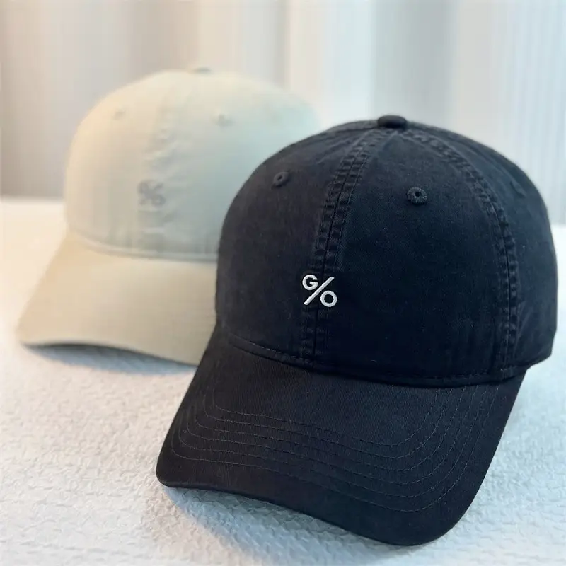 Purple Japanese Style Washed Cotton Cap Men Women - Image 9