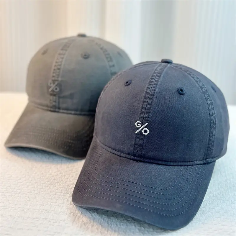 Purple Japanese Style Washed Cotton Cap Men Women - Image 11