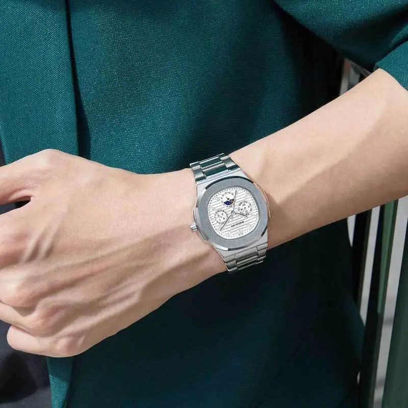 Men's Quartz Watch Blue Dial Waterproof High-End Wholesale - Image 8