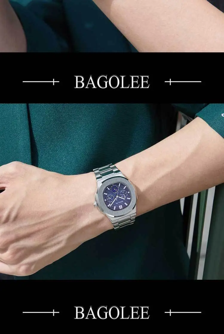 Men's Quartz Watch Blue Dial Waterproof High-End Wholesale — feature 13