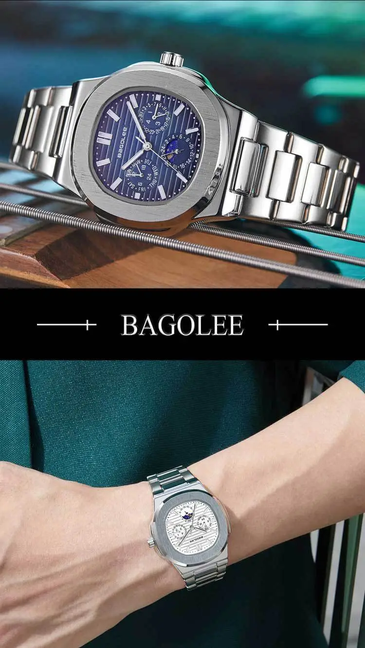 Men's Quartz Watch Blue Dial Waterproof High-End Wholesale — feature 14