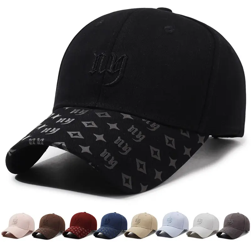 Men Embroidered Letter Baseball Cap Black - Image 10