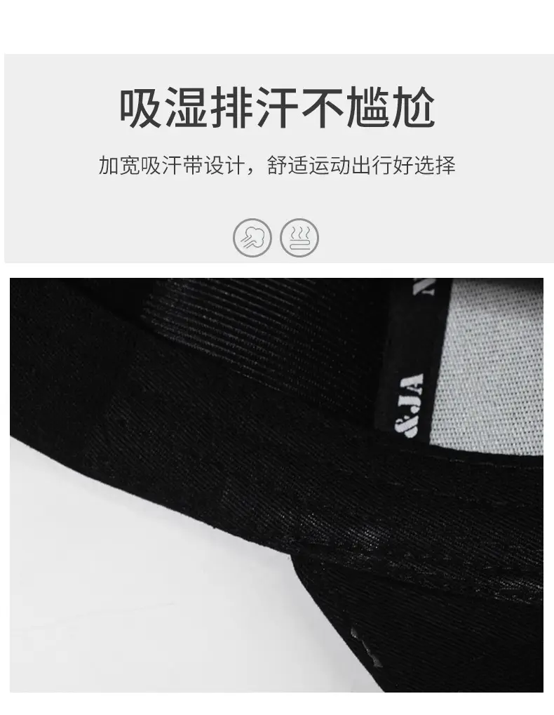 Men Embroidered Letter Baseball Cap Black — feature 3