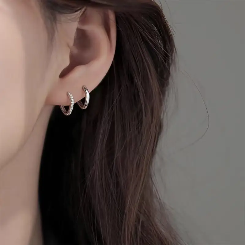 2025 New Diamond Earrings for Women Silver Round Ring — feature 2