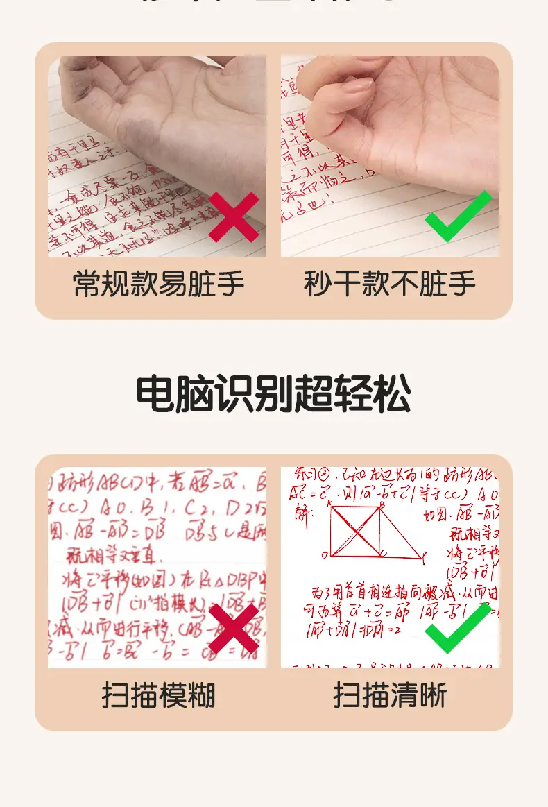 Deli S08-E students press gel pen high color value 0.5mmST head red error correction pen quick dry pen red pen — feature 4