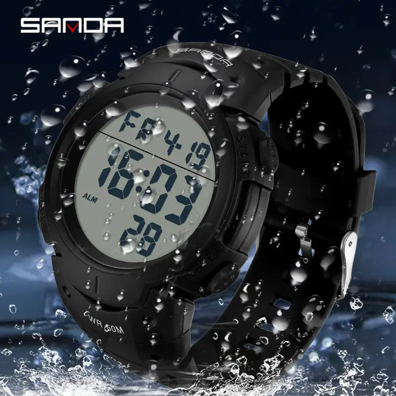 Sanda Digital Watch Men Green 60m Waterproof - Image 10
