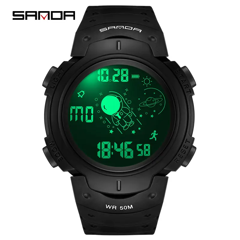 Sanda Digital Watch Men Green 60m Waterproof - Image 13