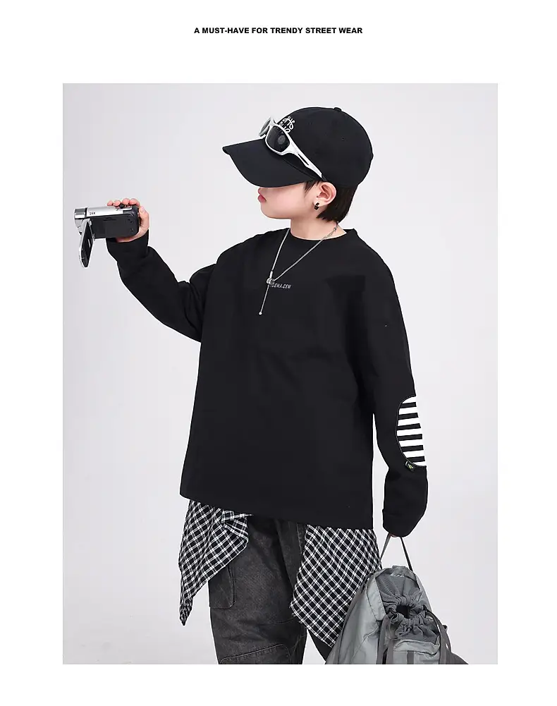 Boys Long Sleeve T-Shirt White Cotton 2025 Medium Large — feature 2