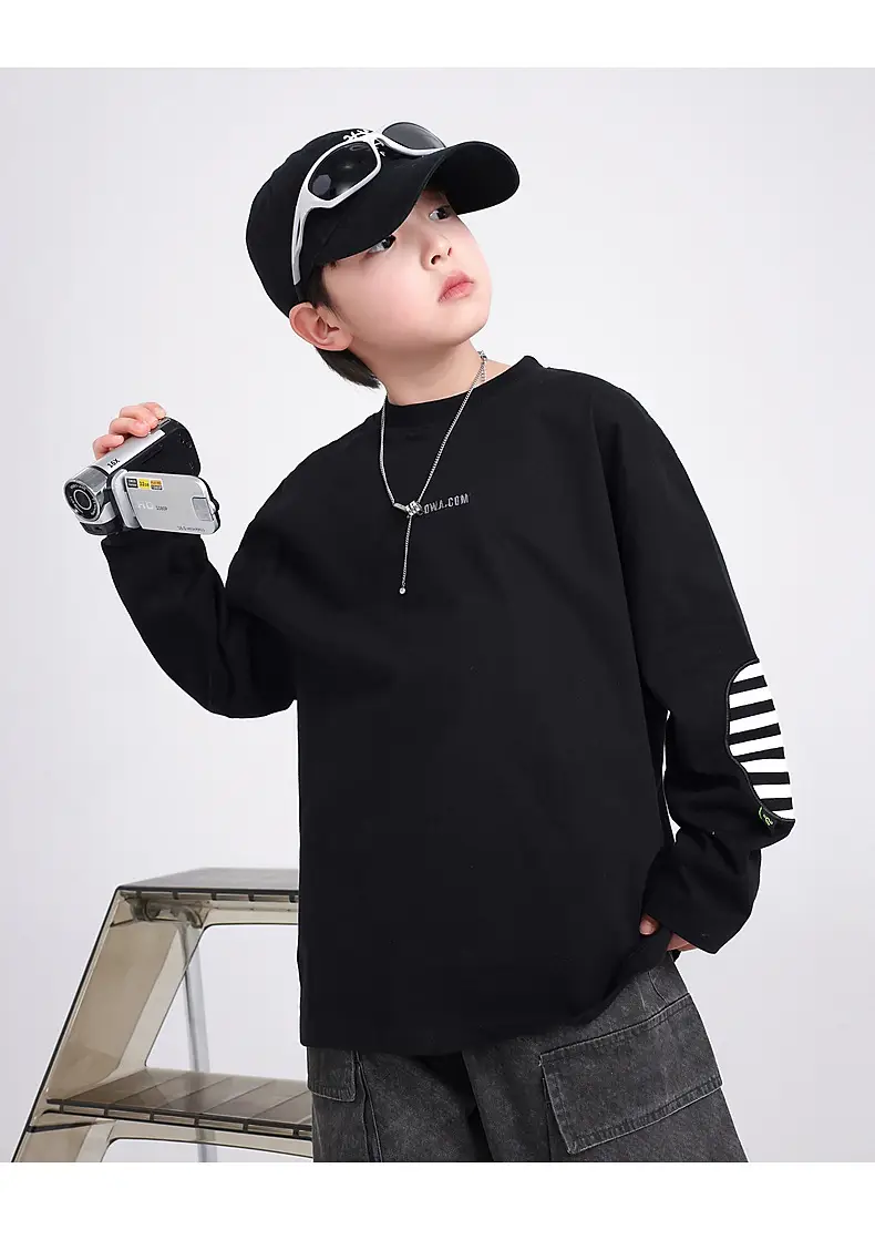 Boys Long Sleeve T-Shirt White Cotton 2025 Medium Large — feature 23