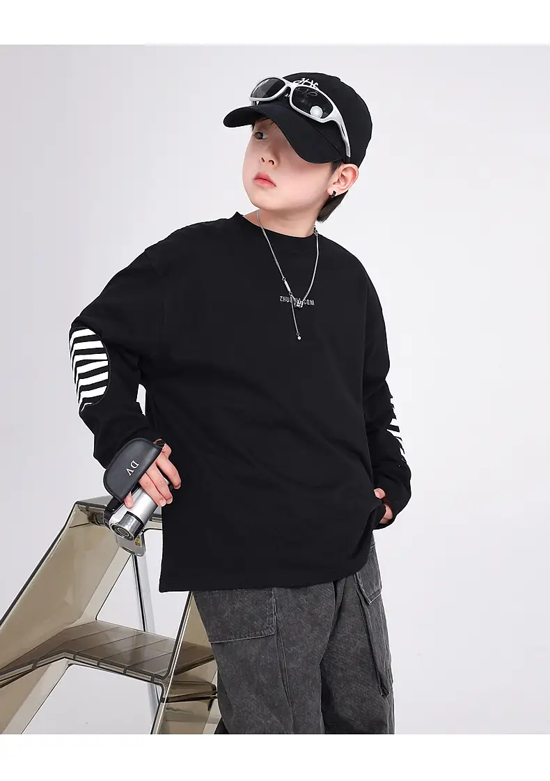 Boys Long Sleeve T-Shirt White Cotton 2025 Medium Large — feature 25