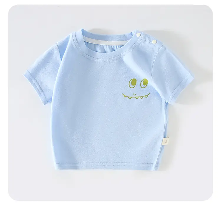 Light Blue Cartoon Baby T-Shirt for Boys — feature 10