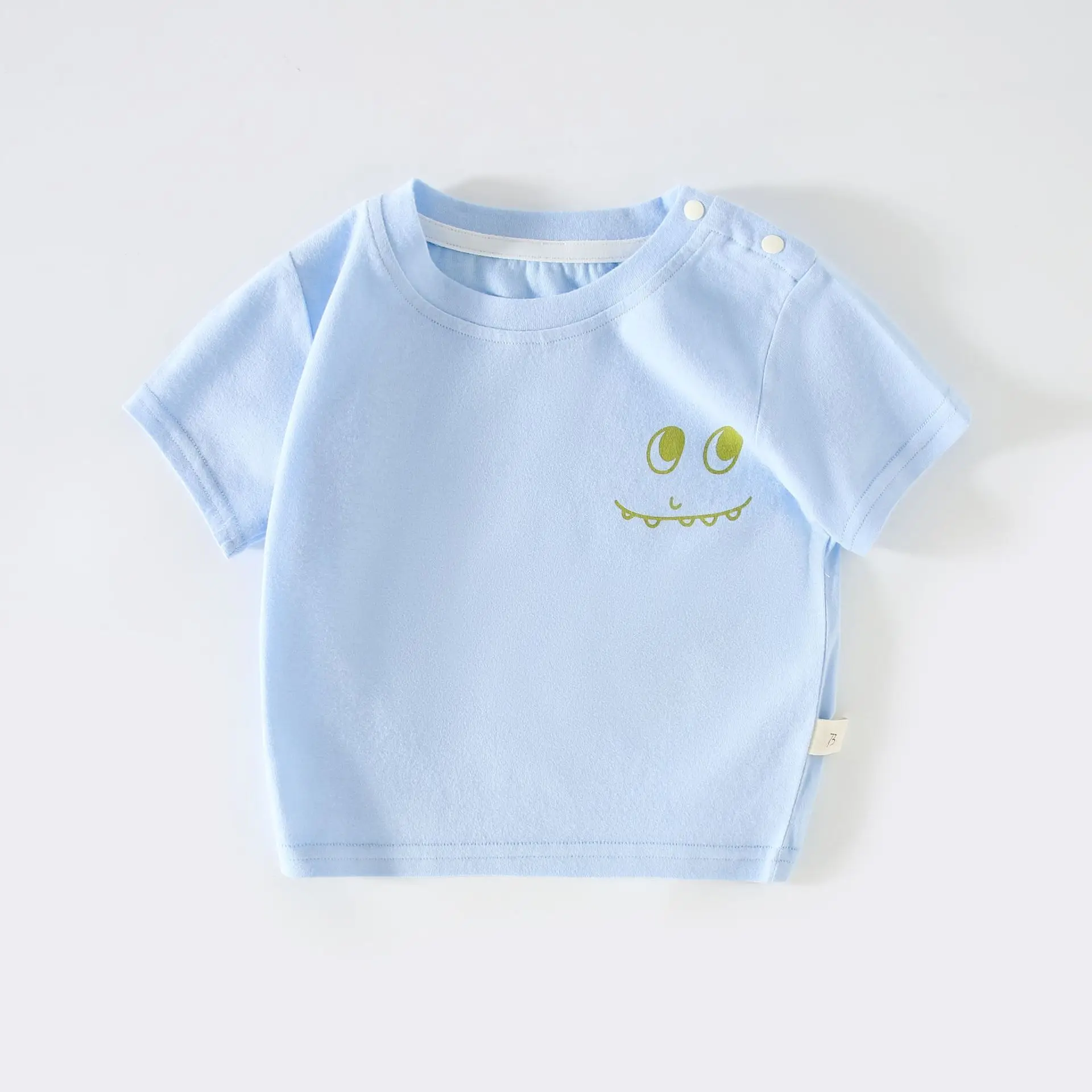 Light Blue Cartoon Baby T-Shirt for Boys - Image 2
