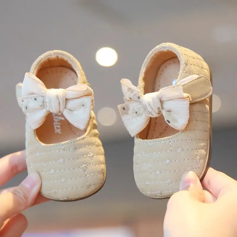 Baby Bow Shoes White Sparkly Spring Autumn