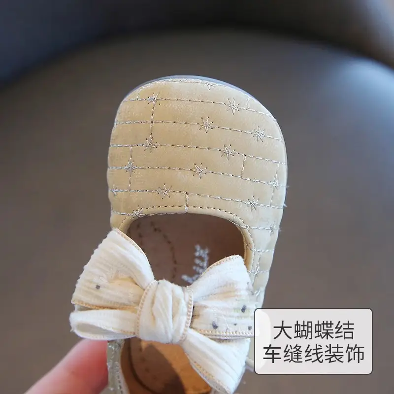 Baby Bow Shoes White Sparkly Spring Autumn