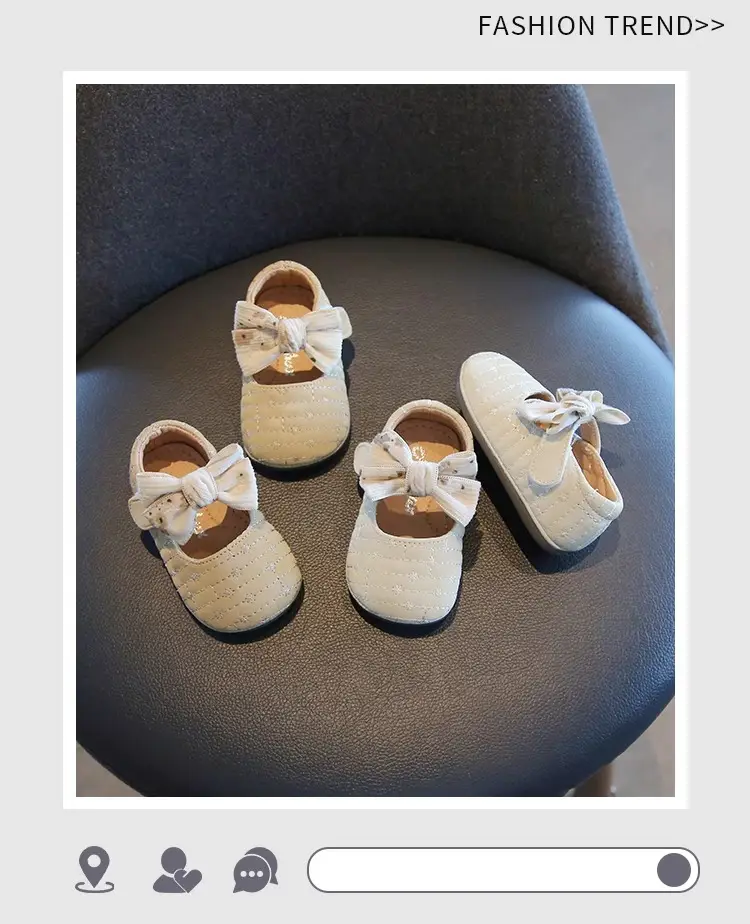 Baby Bow Shoes White Sparkly Spring Autumn — feature 1