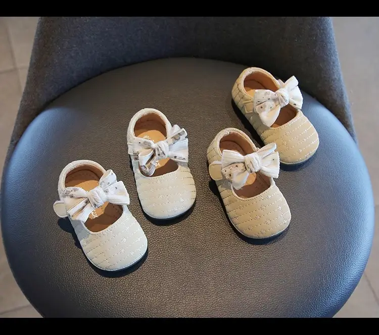 Baby Bow Shoes White Sparkly Spring Autumn — feature 13