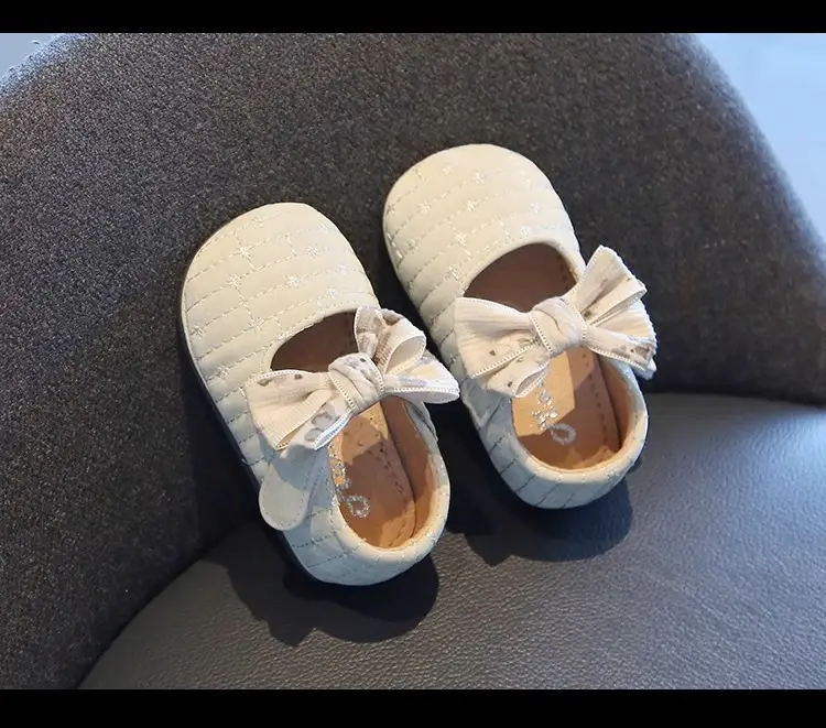 Baby Bow Shoes White Sparkly Spring Autumn — feature 15