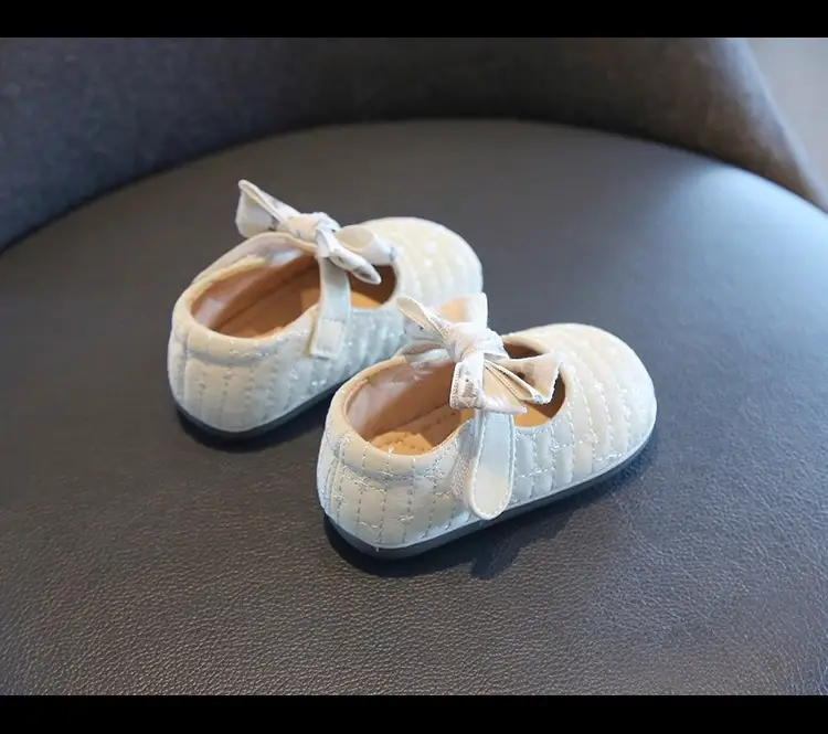 Baby Bow Shoes White Sparkly Spring Autumn — feature 19