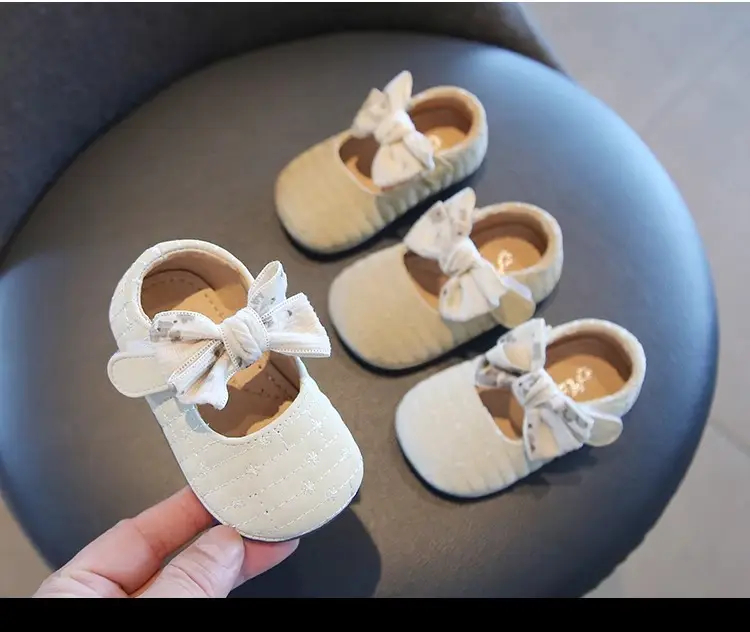 Baby Bow Shoes White Sparkly Spring Autumn — feature 6